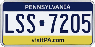 PA license plate LSS7205
