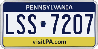 PA license plate LSS7207