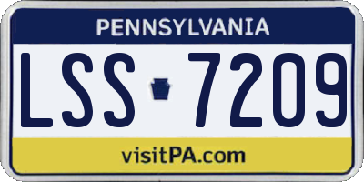 PA license plate LSS7209