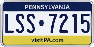 PA license plate LSS7215