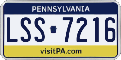 PA license plate LSS7216