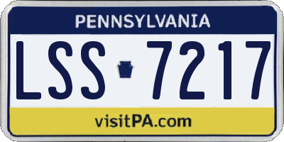 PA license plate LSS7217