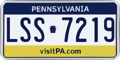 PA license plate LSS7219