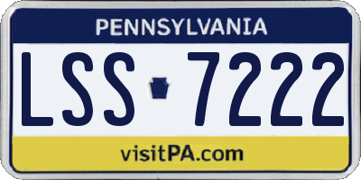 PA license plate LSS7222