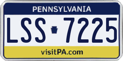 PA license plate LSS7225
