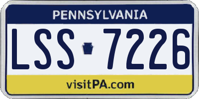 PA license plate LSS7226