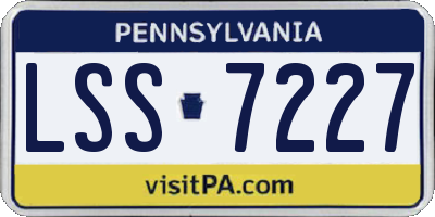 PA license plate LSS7227