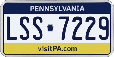 PA license plate LSS7229