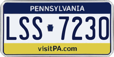 PA license plate LSS7230