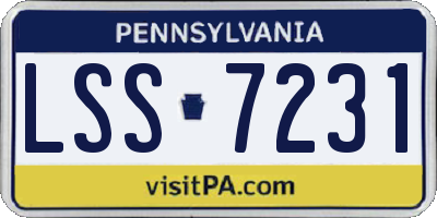 PA license plate LSS7231