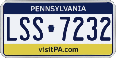 PA license plate LSS7232