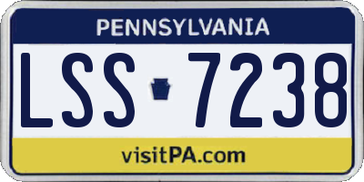 PA license plate LSS7238