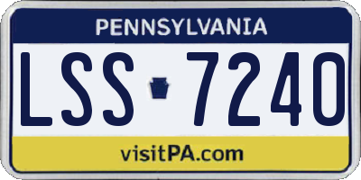 PA license plate LSS7240
