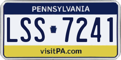 PA license plate LSS7241
