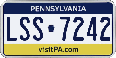 PA license plate LSS7242