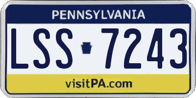 PA license plate LSS7243