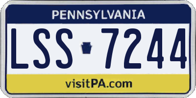 PA license plate LSS7244