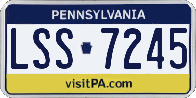PA license plate LSS7245