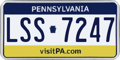 PA license plate LSS7247