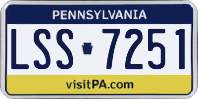 PA license plate LSS7251