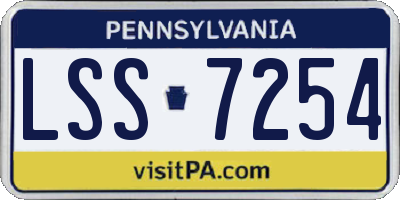 PA license plate LSS7254