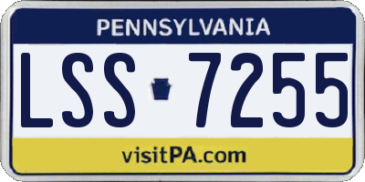 PA license plate LSS7255