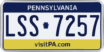 PA license plate LSS7257
