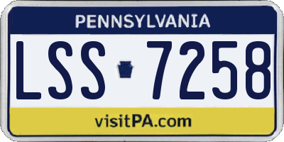 PA license plate LSS7258