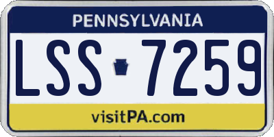 PA license plate LSS7259