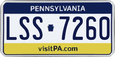 PA license plate LSS7260