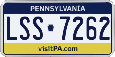 PA license plate LSS7262