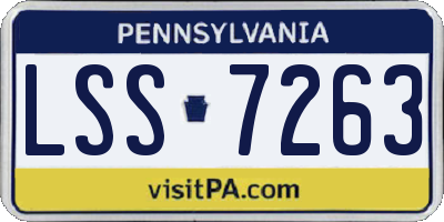 PA license plate LSS7263