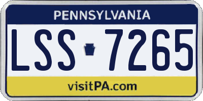 PA license plate LSS7265