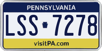 PA license plate LSS7278