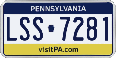 PA license plate LSS7281