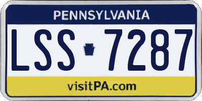 PA license plate LSS7287