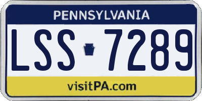 PA license plate LSS7289