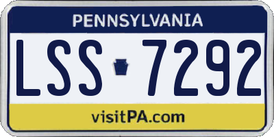 PA license plate LSS7292