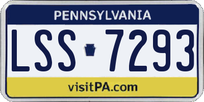 PA license plate LSS7293