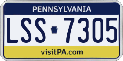 PA license plate LSS7305