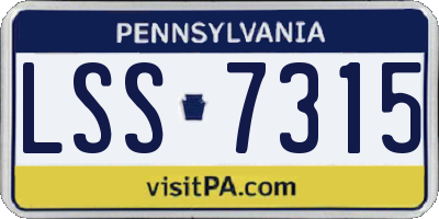 PA license plate LSS7315