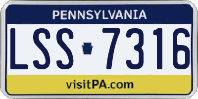 PA license plate LSS7316