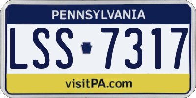PA license plate LSS7317