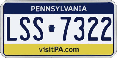 PA license plate LSS7322