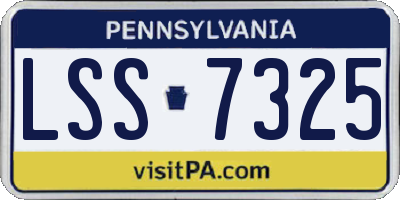 PA license plate LSS7325