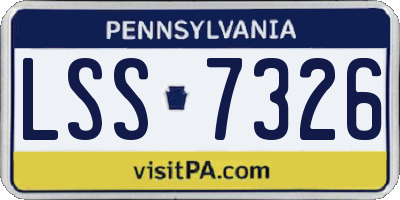 PA license plate LSS7326