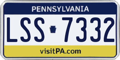PA license plate LSS7332