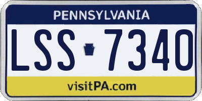 PA license plate LSS7340