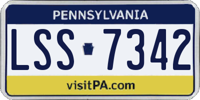 PA license plate LSS7342