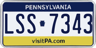 PA license plate LSS7343